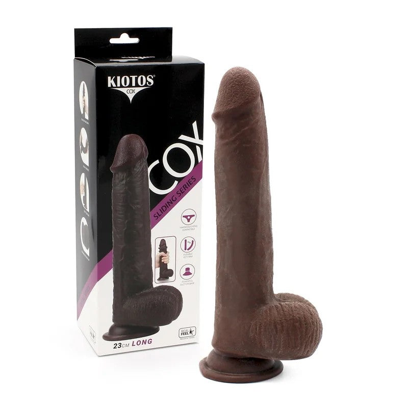 KiotosCox–Cox02SlidingSkin9″DongwithBalls(DarkFlesh)