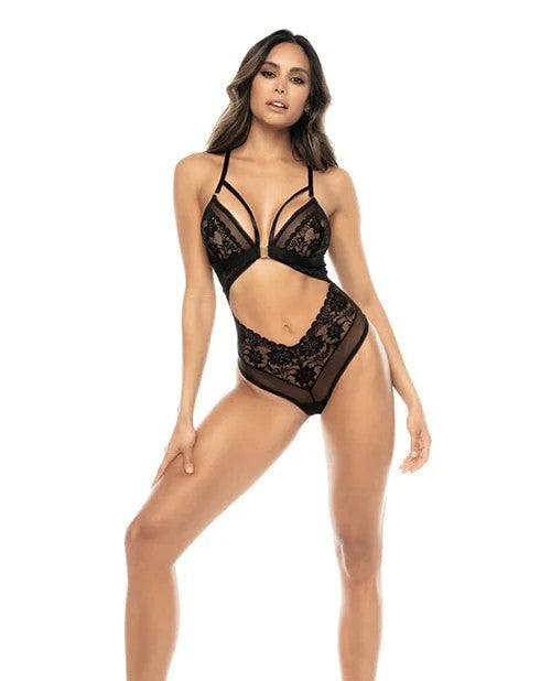 Lace&MeshTeddyw/FrontClasp&LaceUpBackBlack