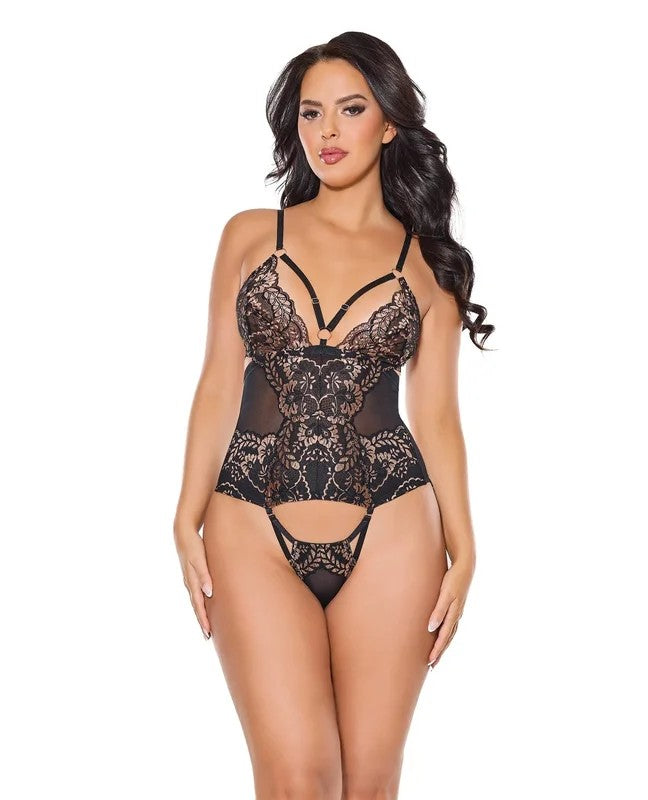 LaceandMeshTeddyw/RemovableBacklessPanty–Black/RoseGold
