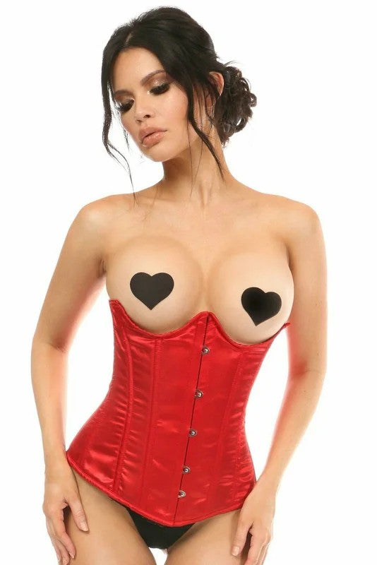 LavishRedSatinOpenBustUnderwireUnderbustCorsetbyDaisyCorsetsinSizeS,M,L,XL,2X,3X,4X,5X,or6X