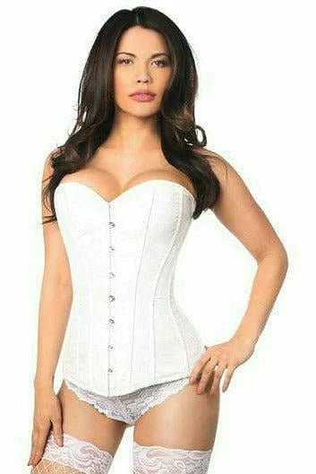 LavishWhiteBrocadeCorsetbyDaisyCorsetsinSizeS,M,L,XL,2X,3X,4X,5X,or6X
