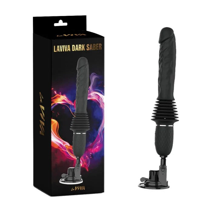 LaViva–DarkSaberPenisThrustingVibratorwithSuctionBase(Black)