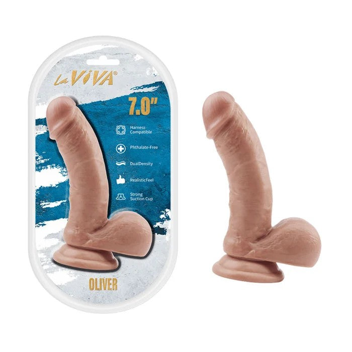 LaViva–“Oliver”7″DualDensityDongWithBalls(LightFlesh)