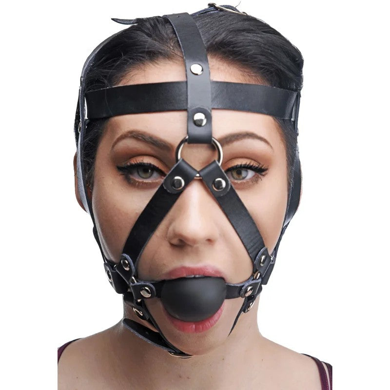 LeatherHeadHarnesswithBallGag