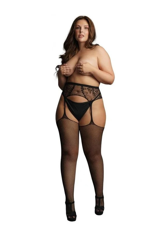 LeDesirFishnetandLaceGarterbeltStockings