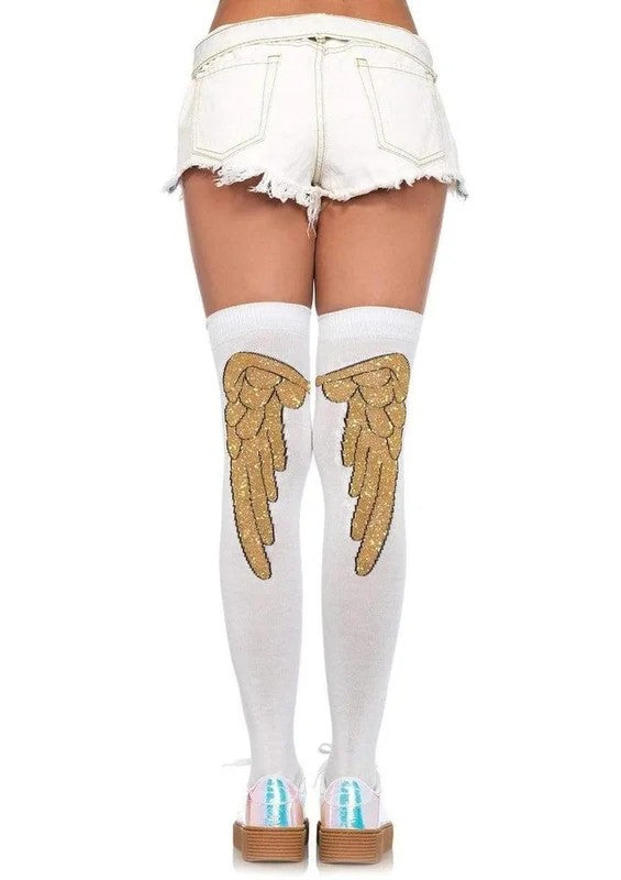 LegAvenueLurexAngelWingOverTheKneeSocks