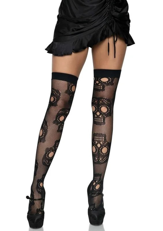LegAvenueSugarSkullNetThighHighs