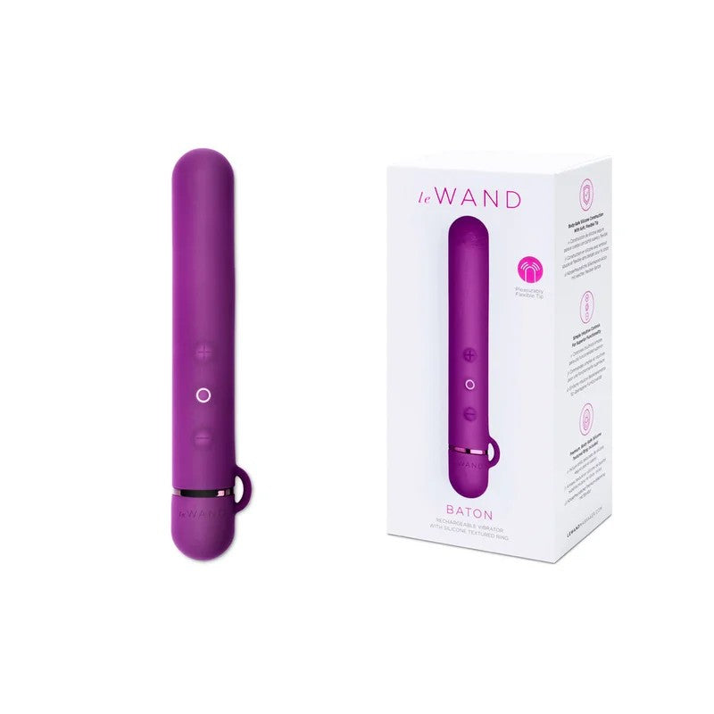 LeWand–BatonVibratorwithTexturedRing(CherryViolet)