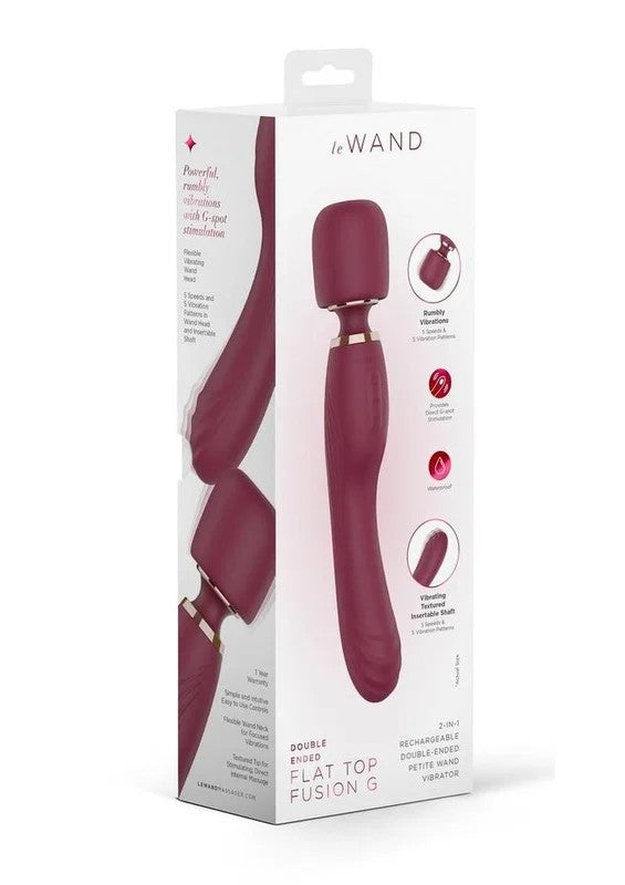 LeWandFlatTopFusionGRechargeableSiliconeVibrator–Ruby