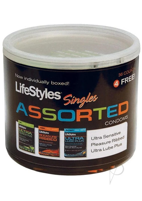 LifeStylesSinglesAssorted40IndividuallyBoxedLubricatedLatexCondoms