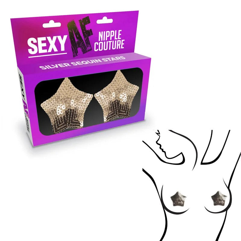 LittleGenie–SexyAFNippleCouturePasties(SilverSequinStar)