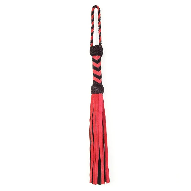 LoveinLeather–66cmSuedeCat‘O’NinesTailFlogger(Black/Red)