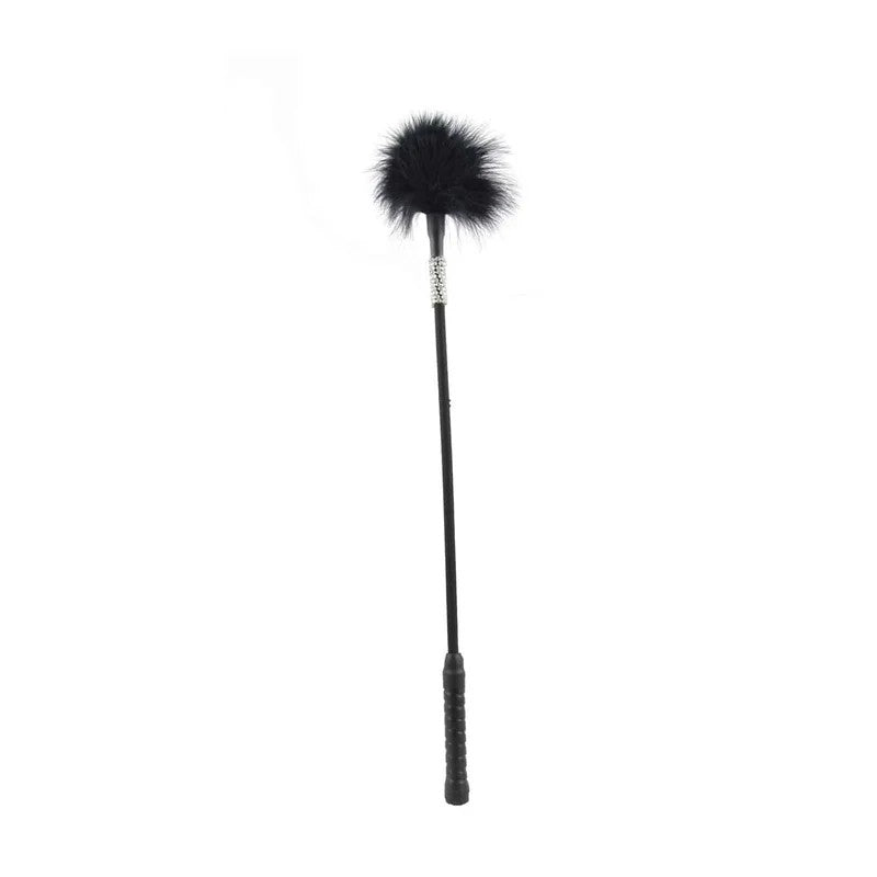 LoveInLeather–BlackMarabouFeatherTicklerWithDiamanteWrap|Black