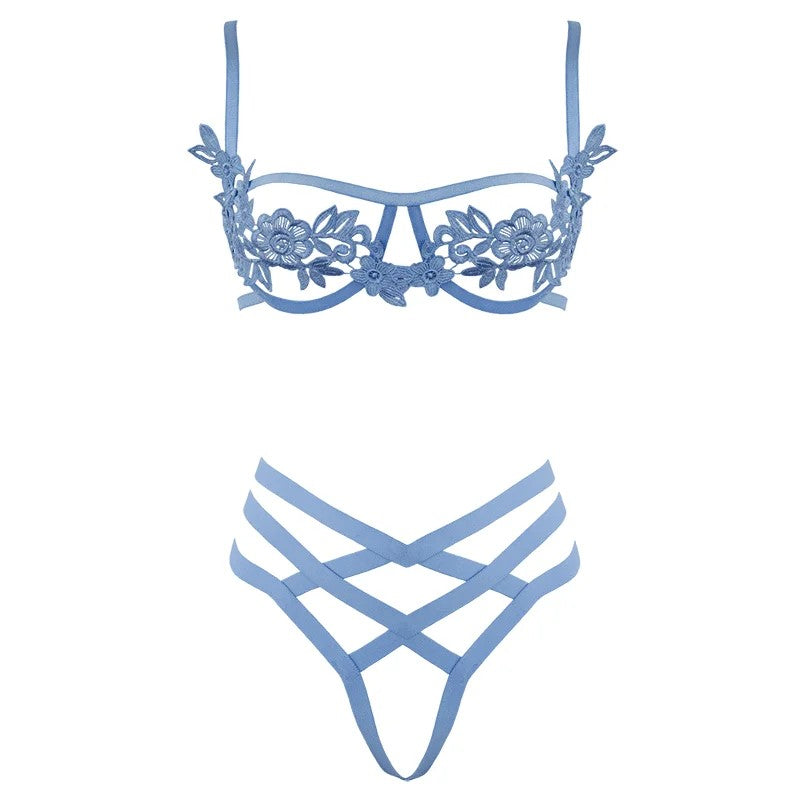 LoveInLeather–BluePetalCageSet|Medium