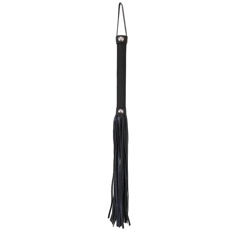 LoveInLeather–MiniLeatherWhipwithSatinHandle(Black/Black)