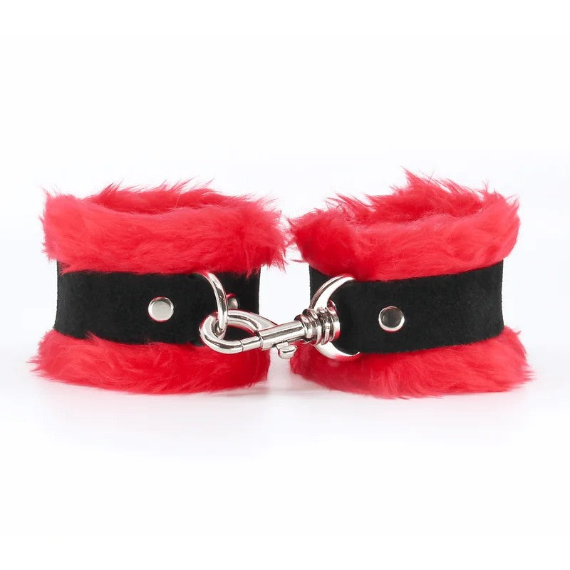 LoveInLeather–RedFluffyCuffsw/SuedeLeather|AustralianMade