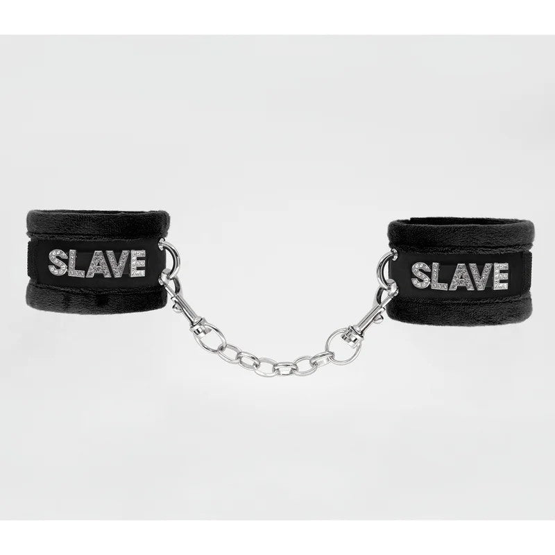 LoveInLeather–SlaveDiamanteWristRestraints|Black