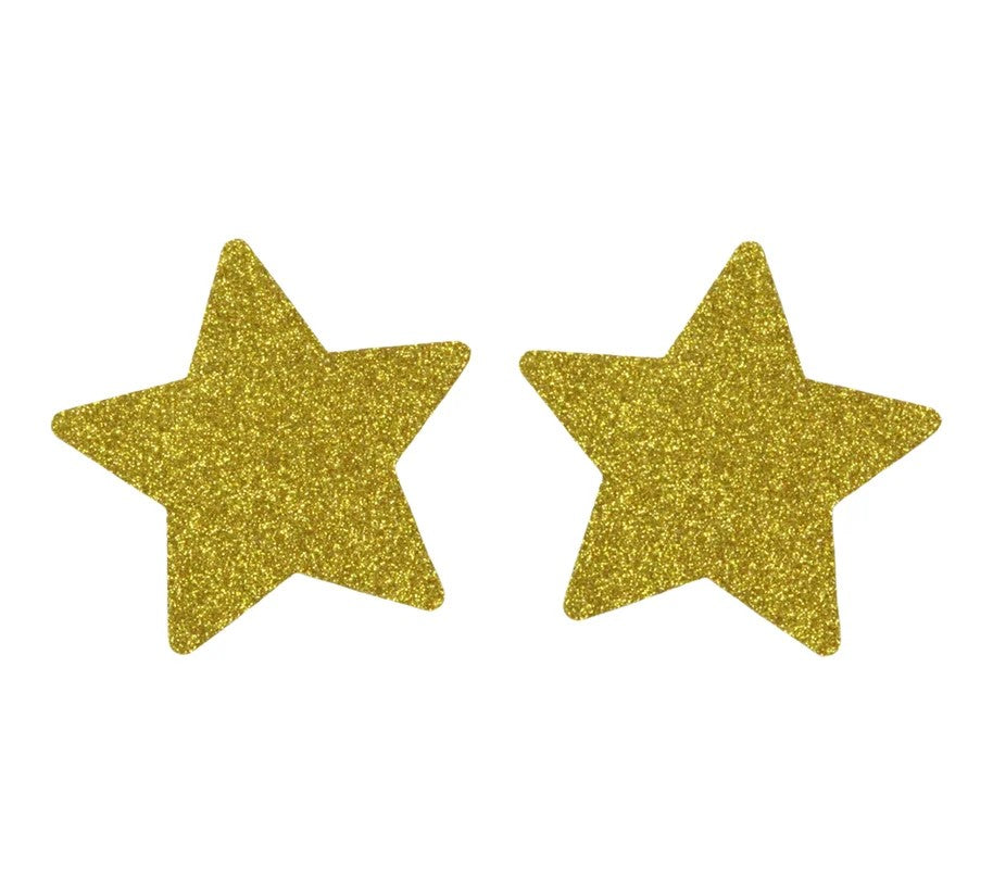 LoveInLeather–StarGlitterPasties(GoldGlitter)