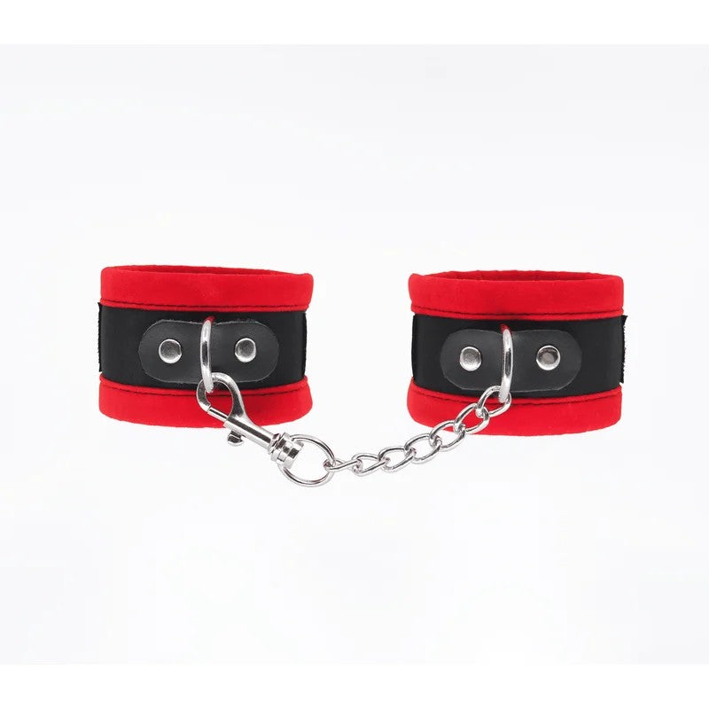 LoveInLeather–VelveteenWristRestraints|Red