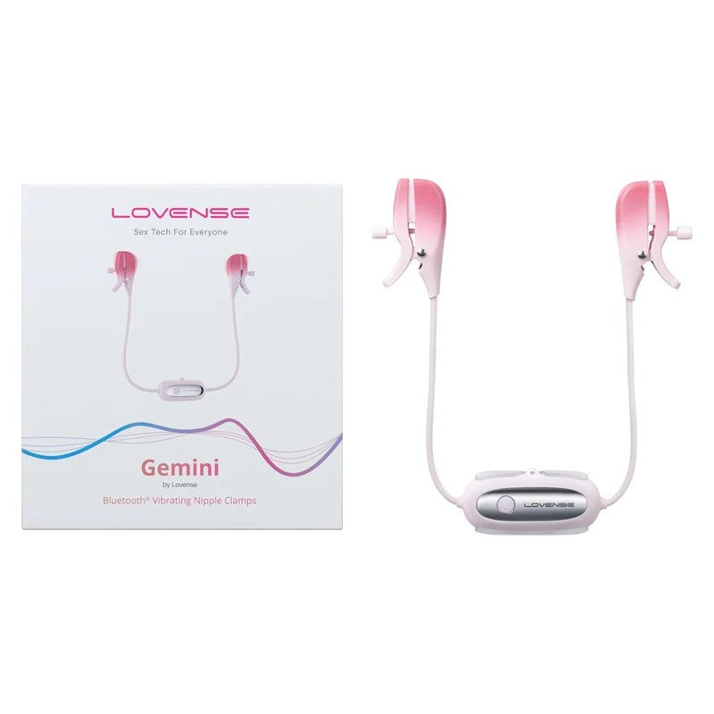 Lovense–GeminiAppEnabledVibratingNippleClamps(Pink)