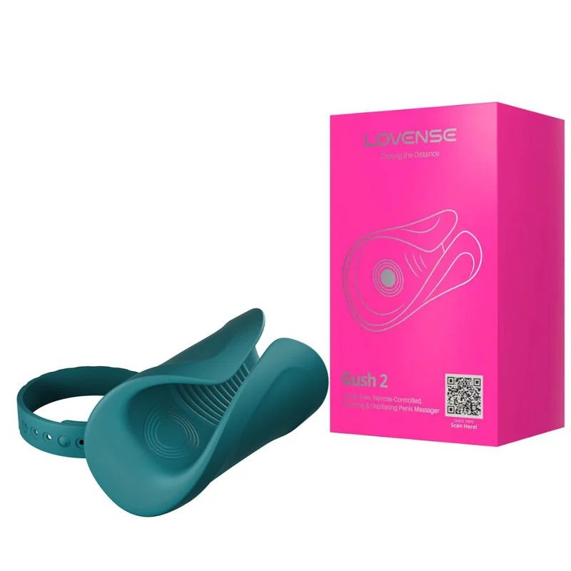 Lovense–Gush2AppControlledHands-FreeOscillatingMasturbator(Teal)