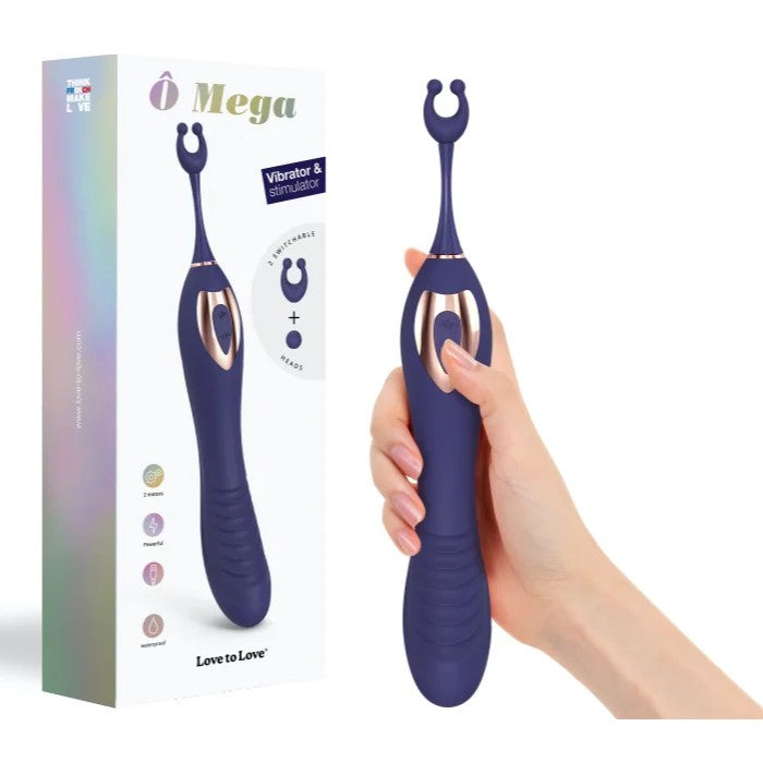 LoveToLove–“OMega”ClitoralStimulatorwith2InterchangeableHeads(Indigo)