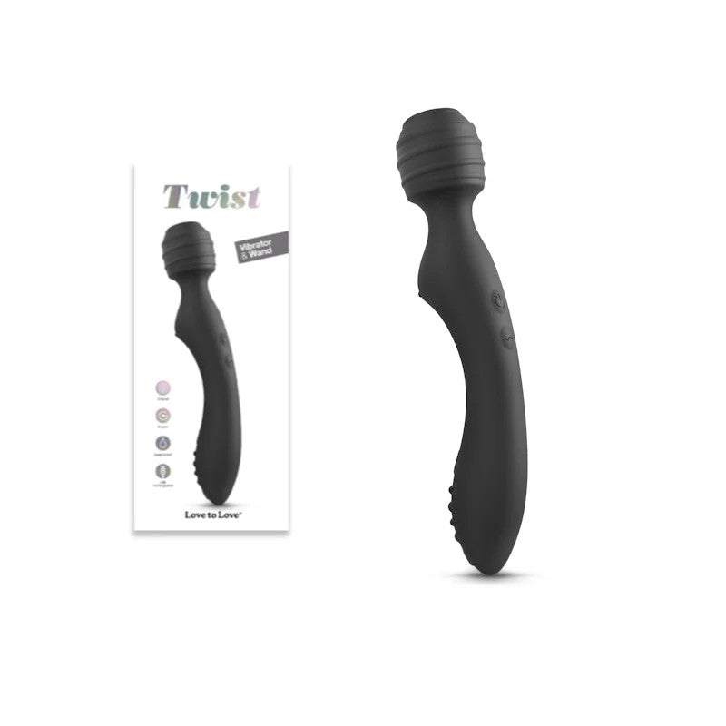 LoveToLove–“Twist”2-In-1Vibrator&Wand(Black)