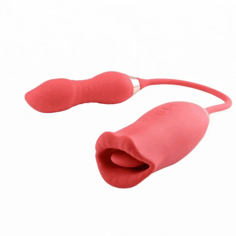 Lurevibe–RoseMuncherScarletRosekiss3-in-1Bitting&ThrustingVibrator