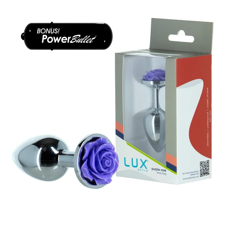 LUXActive–RoseSmallMetalButtPlug(Purple)