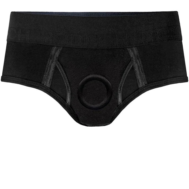 LuxeSportBrief+Harness–Black(WaterFriendly)–PlusSize