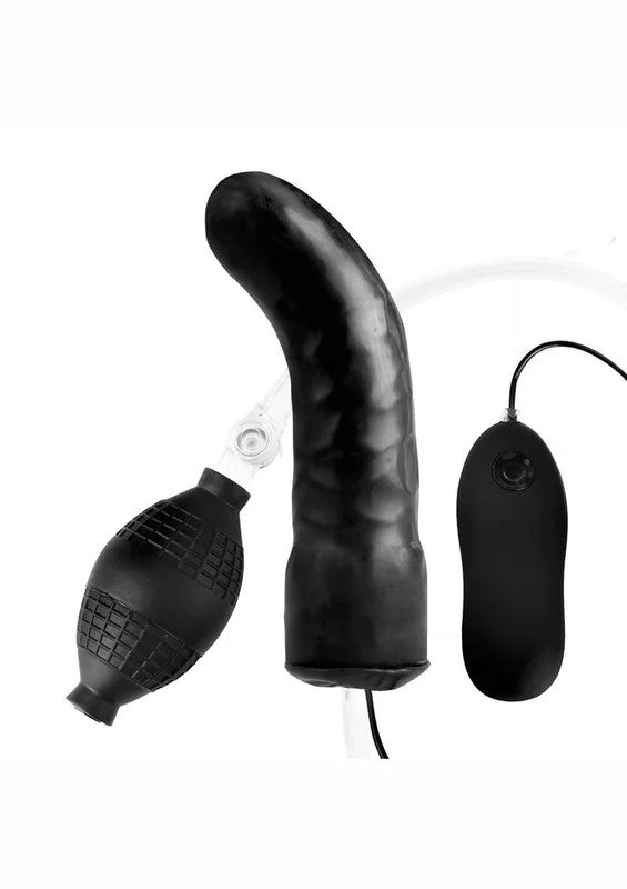 LuxFetishLatexInflatableVibratingCurvdDildowithWiredRemoteControl
