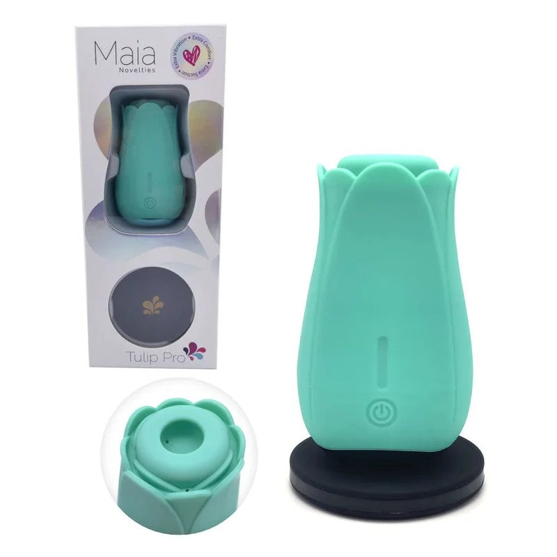 Maia–“TulipPro”SuctionClitoralVibrator(Mint)