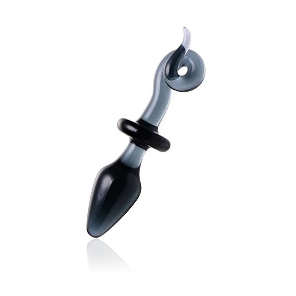 MasterSeries–“Swine”PigtailGlassAnalPlug(Smoke)