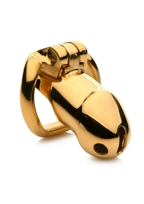 MasterSeriesMidas18kGold-PlatedLockingChastityCage