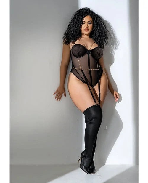 MeshBodysuitw/GoldChainDetailBlack3X/4X