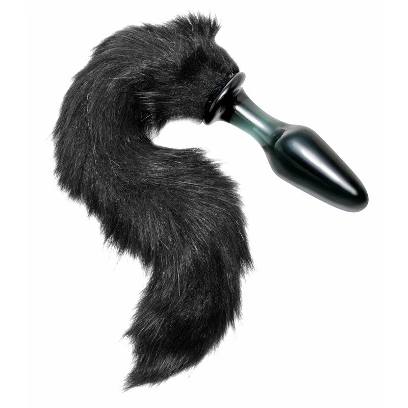 MidnightFoxTailGlassAnalPlug