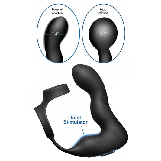 10XInflatableandVibratingProstatePlugwithCockandBallRing
