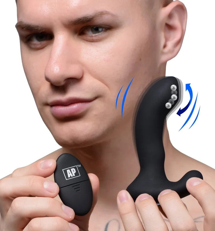 10XP-MassageSiliconeProstateStimulatorwithStrokingBead