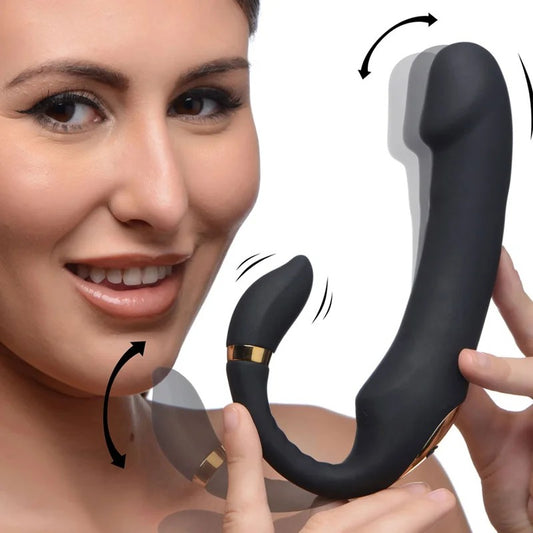 10XPleasurePoseComeHitherSiliconeVibratorwithPoseableClitStimulator