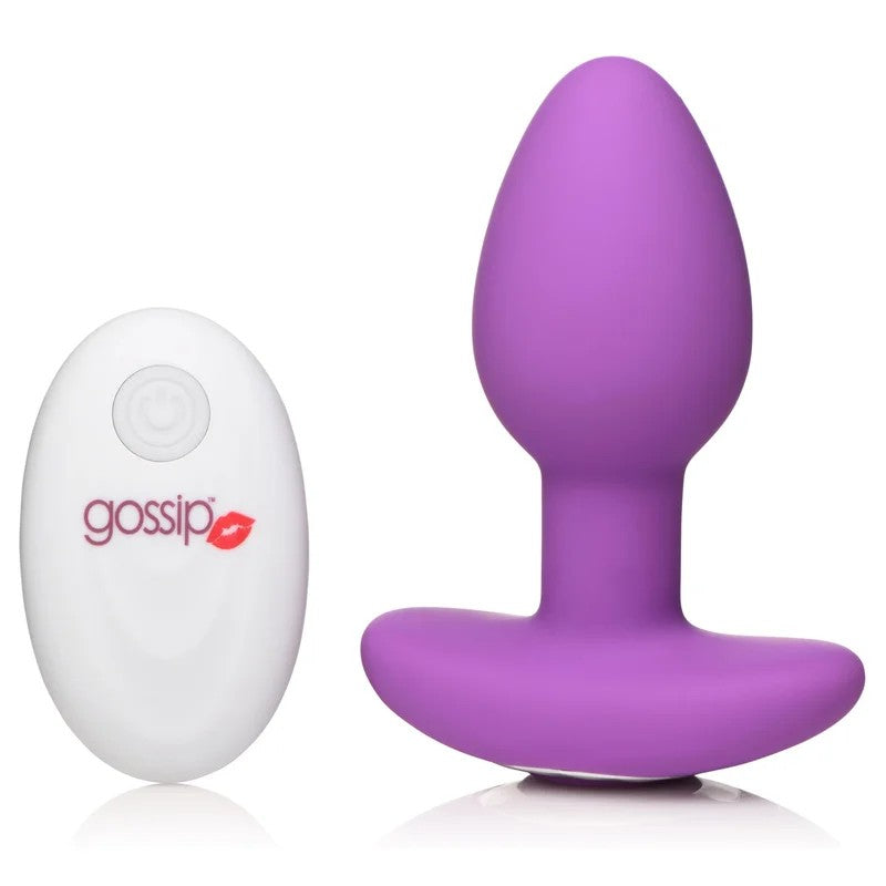 10XPopRockerVibratingSiliconePlugwithRemote–Violet