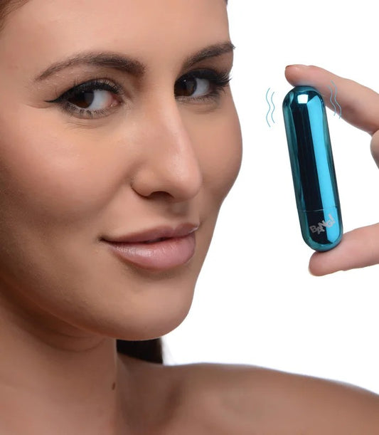 10XRechargeableVibratingMetallicBullet–Blue