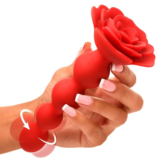 10XRoseTwirlVibratingandRotatingSiliconeAnalBeads