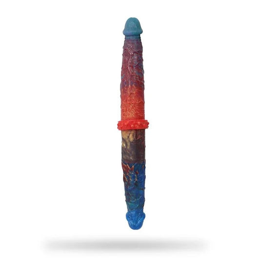 13.78‘’ColorfulDouble-EndedLiquidSiliconeAnalPlugDildo