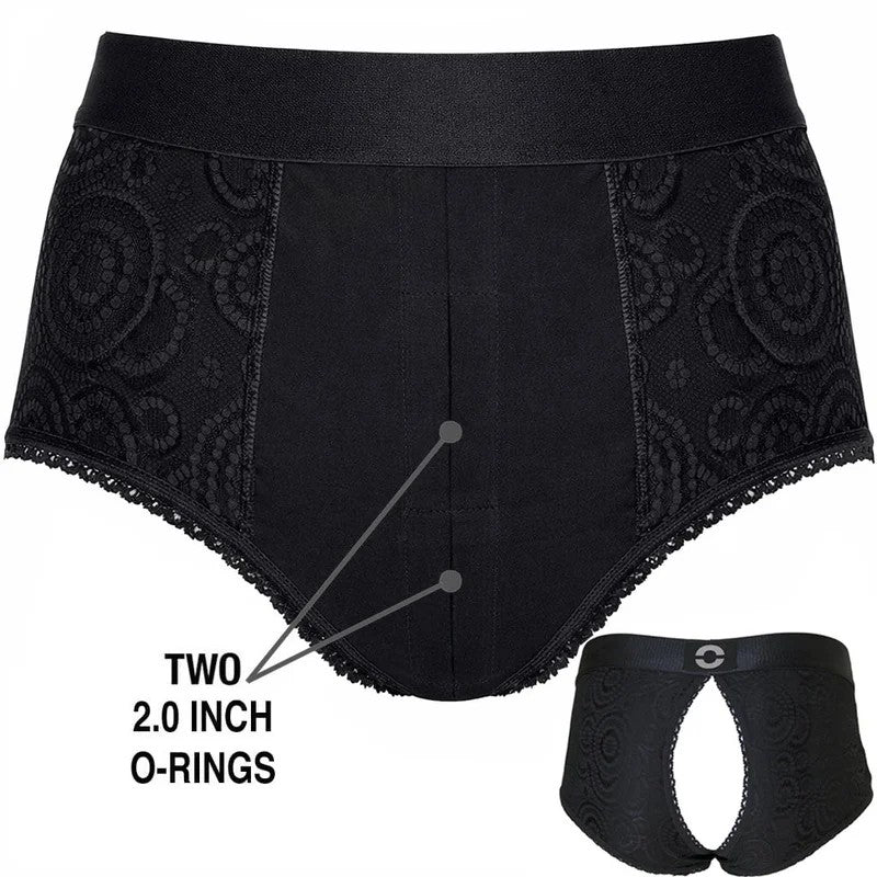 2.0″HighRisePantyCrotchlessHarness–Black