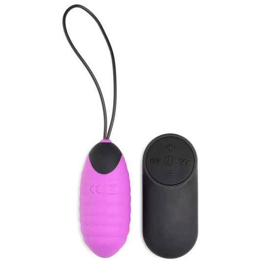 28XRibbedSiliconeEggClitVibratorwithRemote