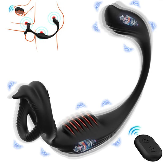 3in1VibratingPenisRingProstateMassagerwithRemote