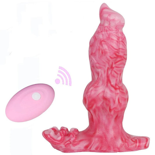 4.9‘’RemoteControlVibratingDildoClitStimulateAnalPlug