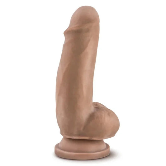 5.25″FatBoySensaFeelDualDensityDildowithBalls–Caramel