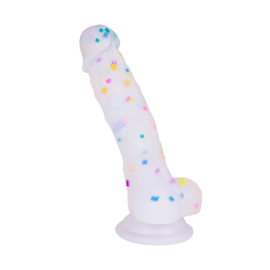 5.5‘’JellyParticlesRainbowTransparentRealisticDildoWithSuctionCup