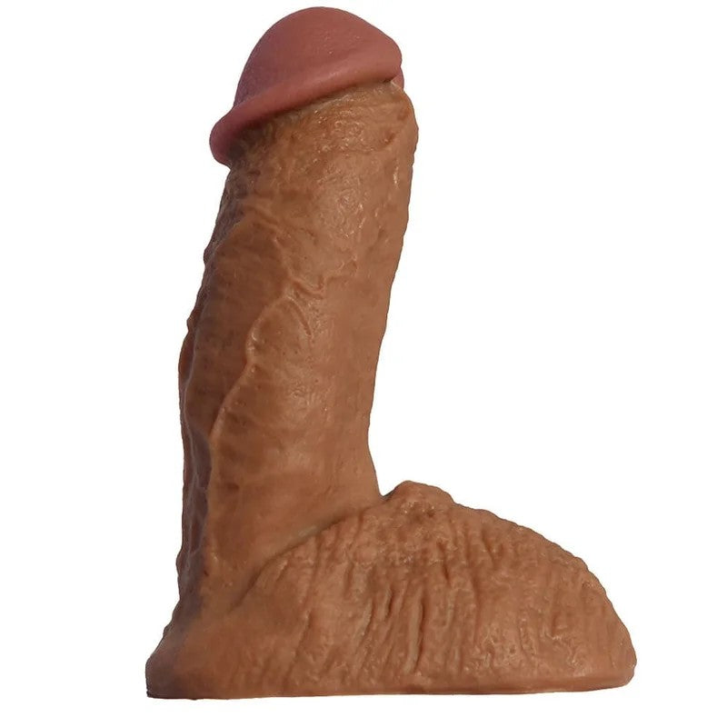 5.5″RealisticSemiPackandPlayDildo–DarkCaramel